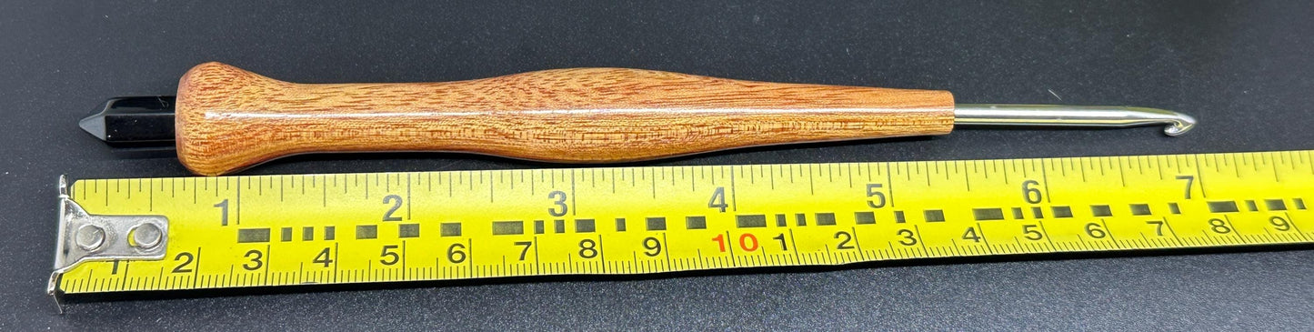 Crochet Hook - One-of-a-Kind Handcrafted Ebony Wood - Ergonomic Design, 6 Inch Length Obscurious Creations
