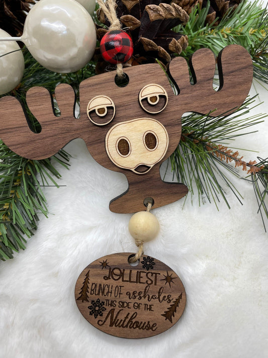 Wooden Moose Cup Ornament Obscurious Creations