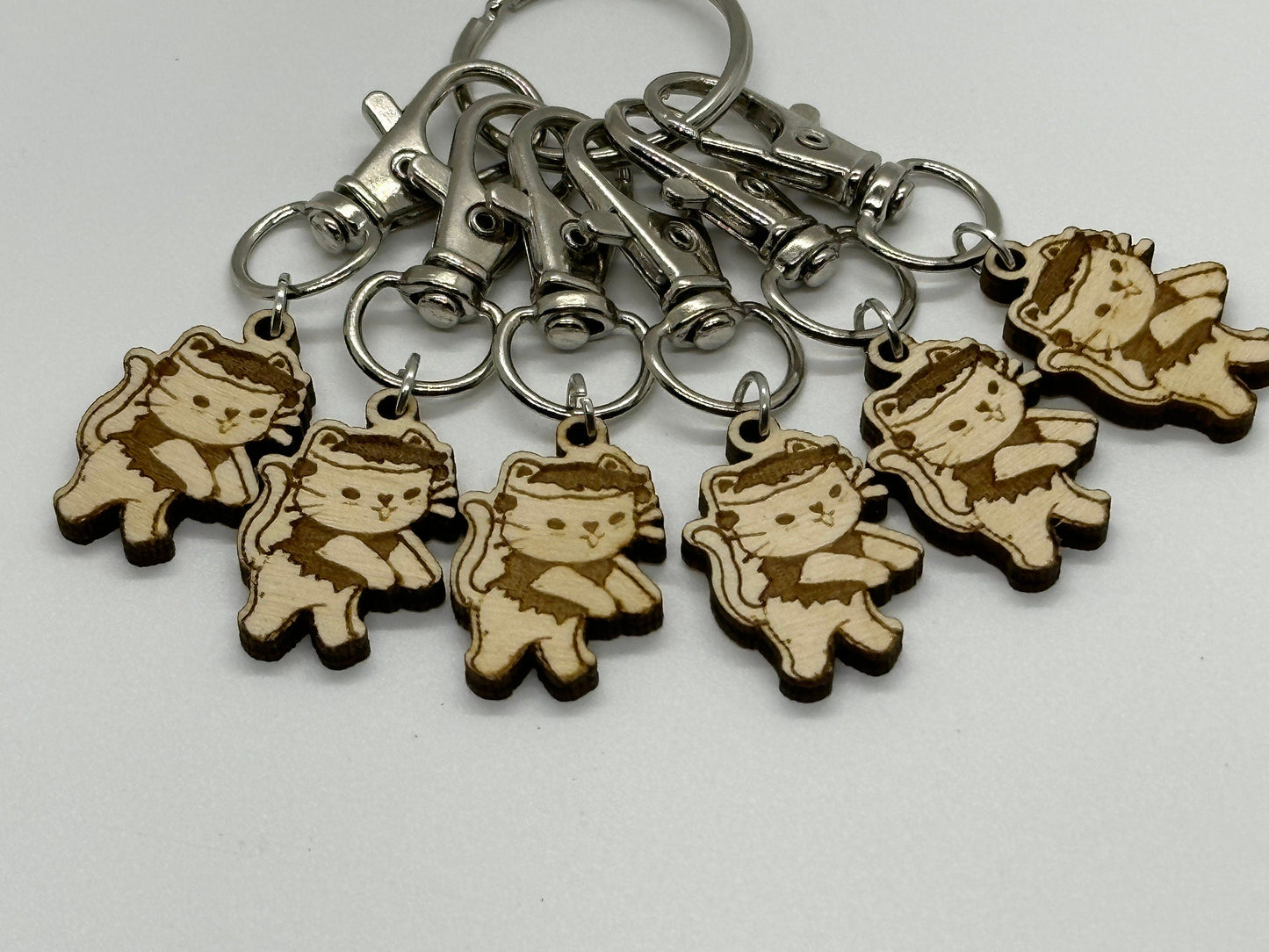 Frankenkitty Stitch Marker Set for Knitting and Crochet, Place Keepers, Charm Bracelet, Keychain Obscurious Creations