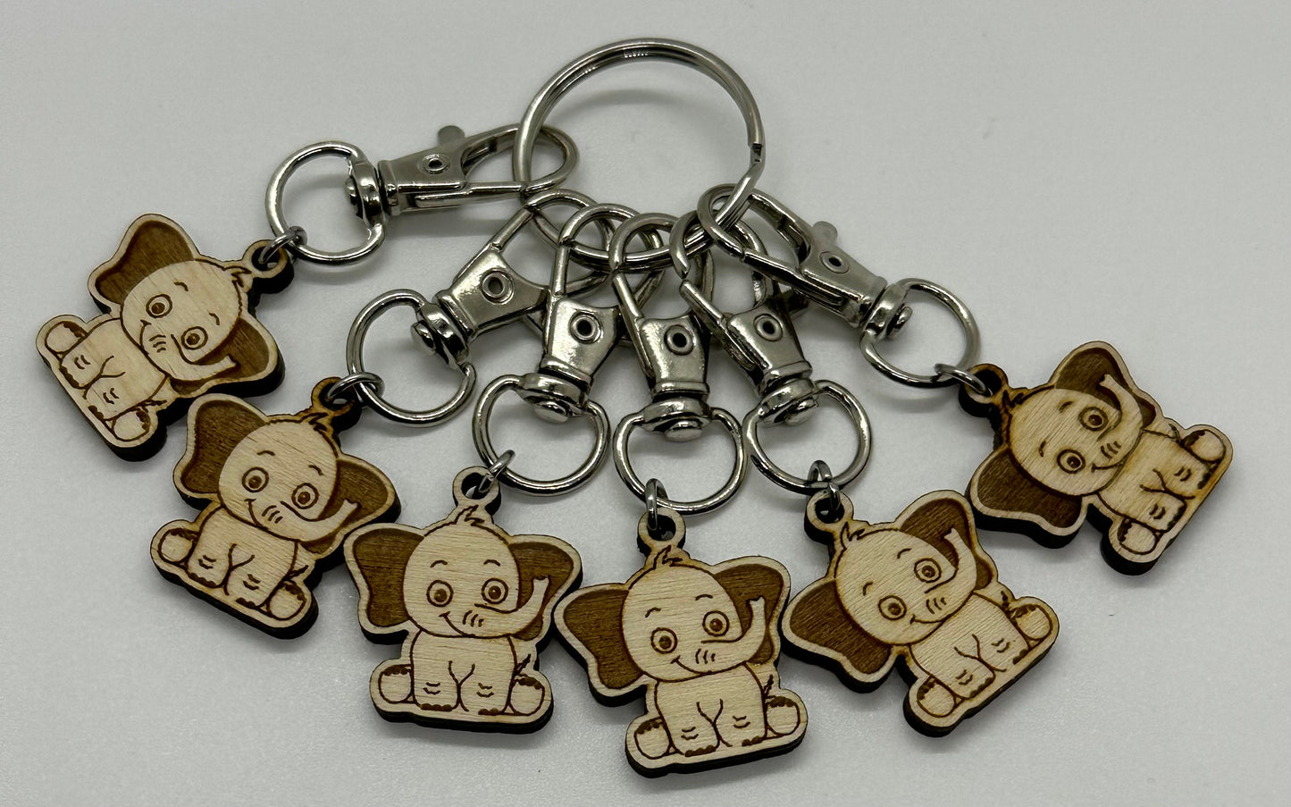 Elephant Stitch Marker Set for Knitting and Crochet, Place Keepers, Charm Bracelet, Keychain
