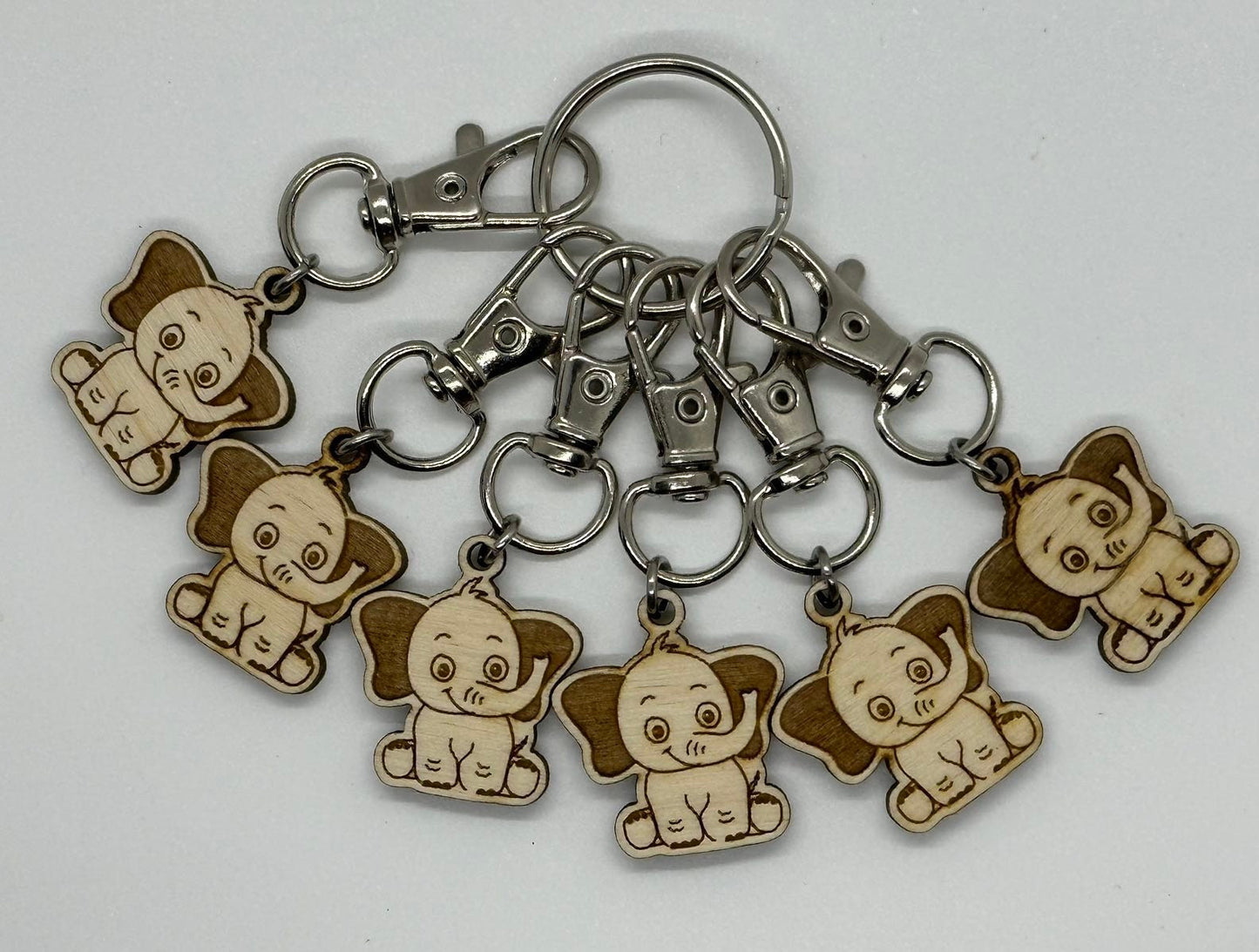 Elephant Stitch Marker Set for Knitting and Crochet, Place Keepers, Charm Bracelet, Keychain Obscurious Creations