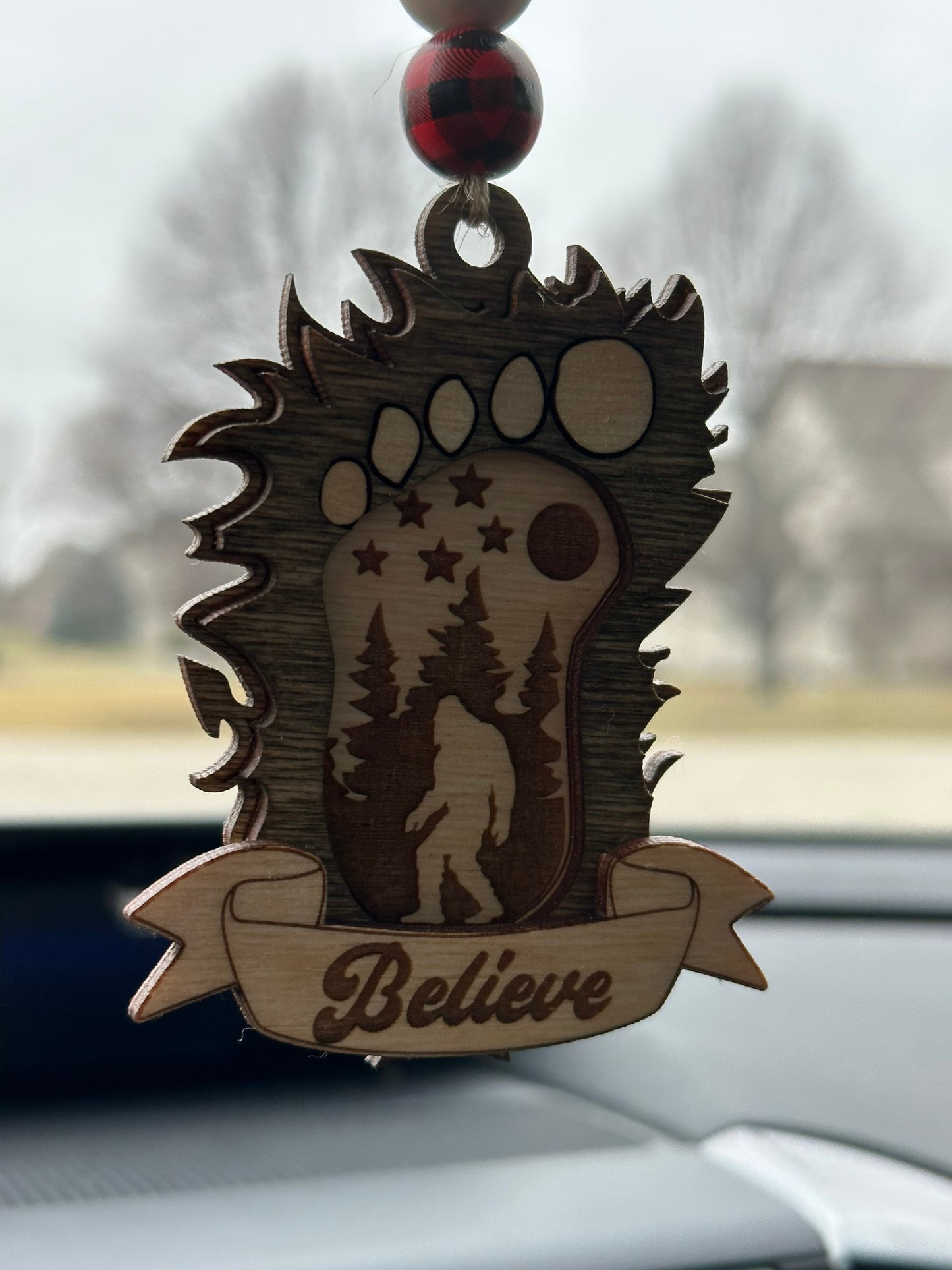 Bigfoot Car Hanging Rear View Mirror Accessory | Car Charm | Rear View Mirror Charm | Ornament
