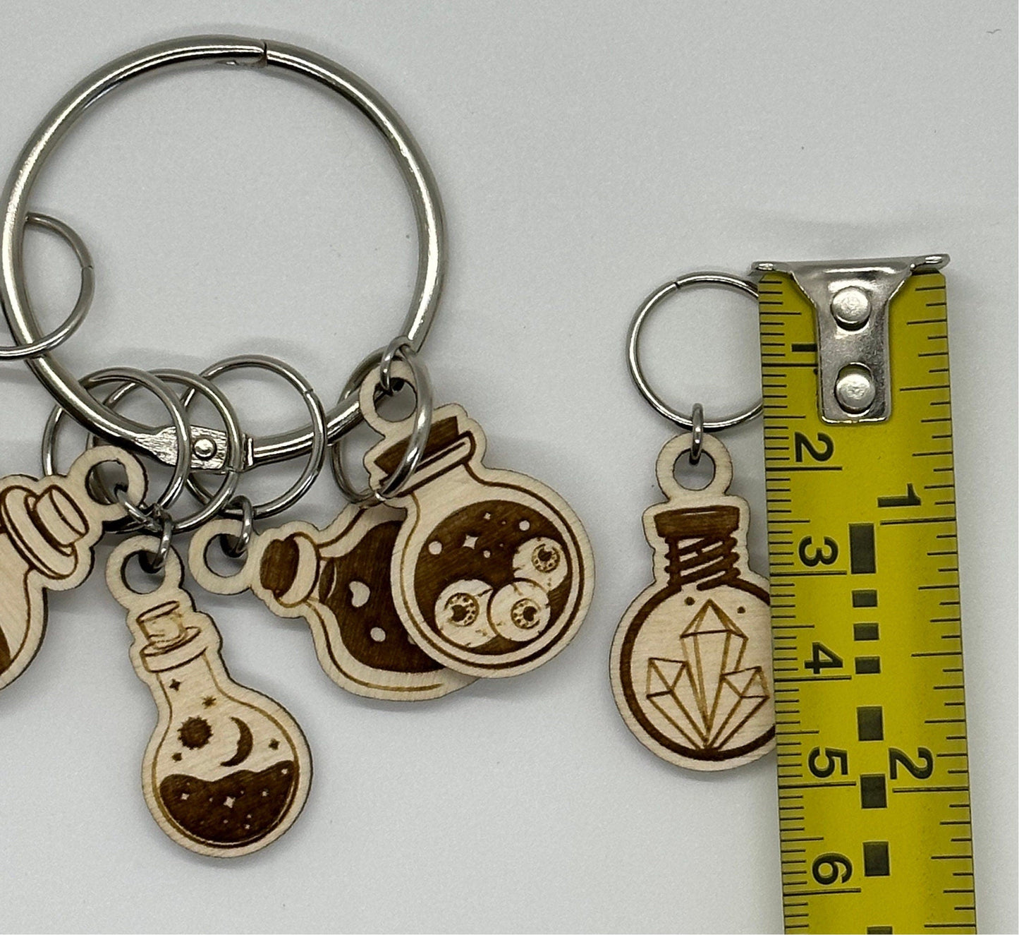 Spell Bottle Stitch Marker Set for Knitting and Crochet, Place Keepers, Charm Bracelet, Keychain Obscurious Creations