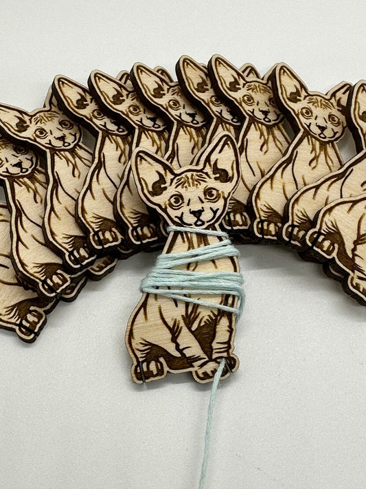 Sphinx Cat Floss Bobbin - Thread Organizer - Embroidery | Cross Stitch | Needlepoint | Crewel | Sewing Bobbin - Obscurious Creations