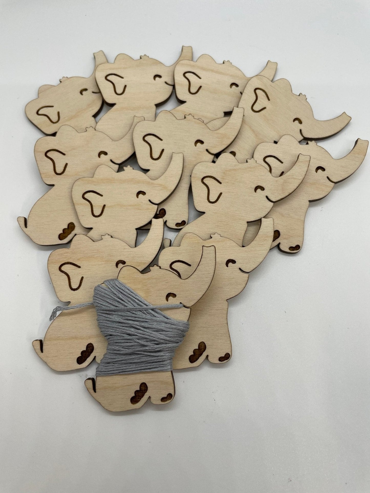 Wooden Elephant Floss Bobbin - Thread Organizer - Embroidery | Cross Stitch | Needlepoint | Crewel - Obscurious Creations