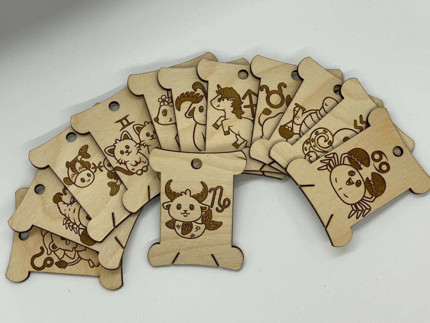 Wooden Zodiac Animal - Floss Bobbin - Thread Organizer - Embroidery | Cross Stitch | Needlepoint | Crewel