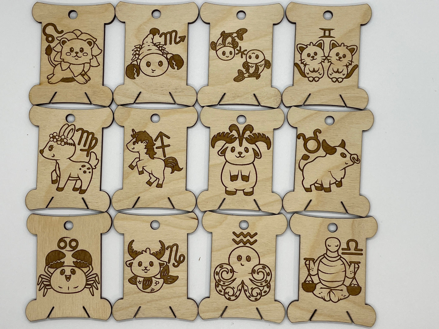 Wooden Zodiac Animal - Floss Bobbin - Thread Organizer - Embroidery | Cross Stitch | Needlepoint | Crewel