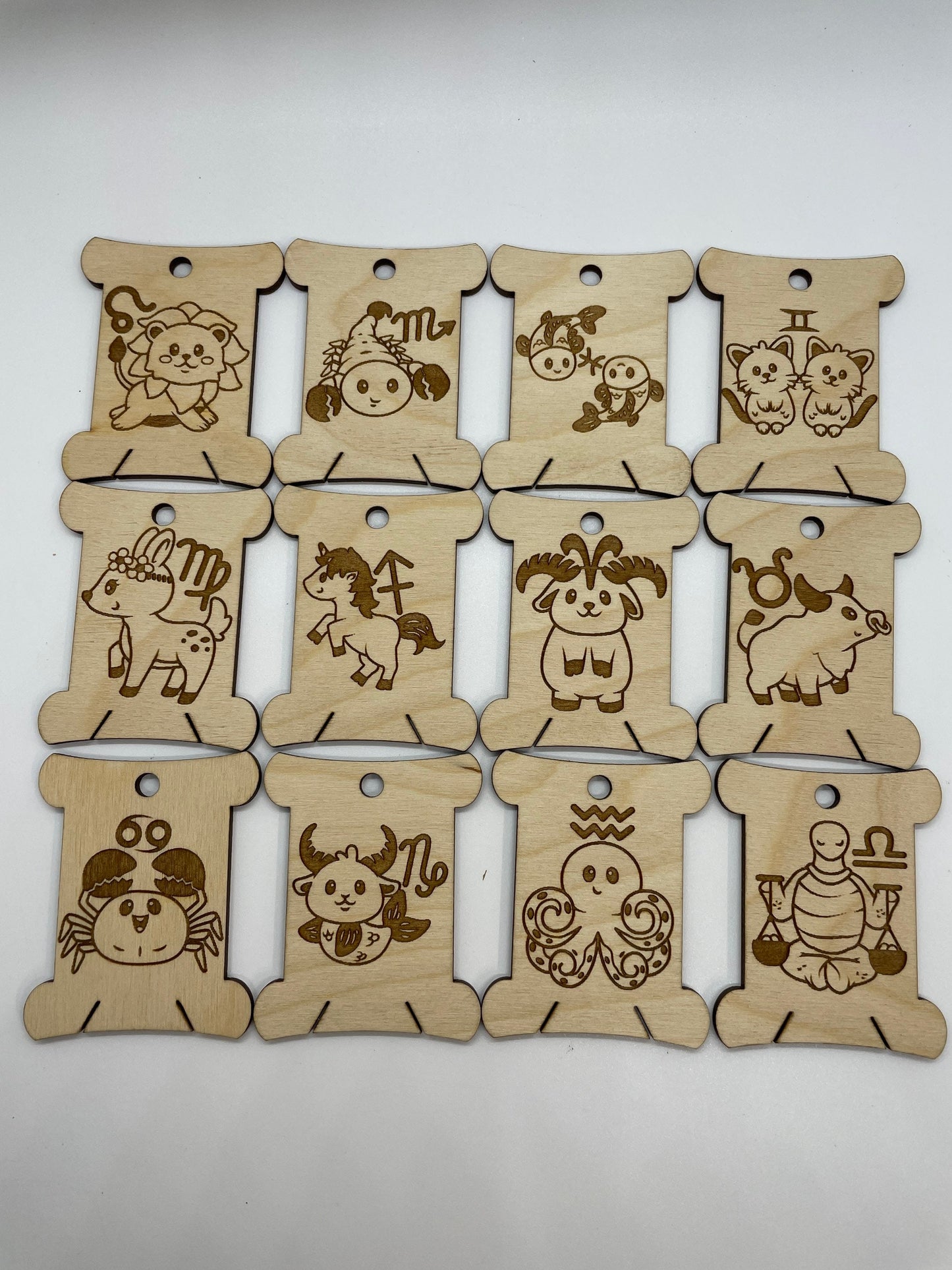 Wooden Zodiac Animal - Floss Bobbin - Thread Organizer - Embroidery | Cross Stitch | Needlepoint | Crewel