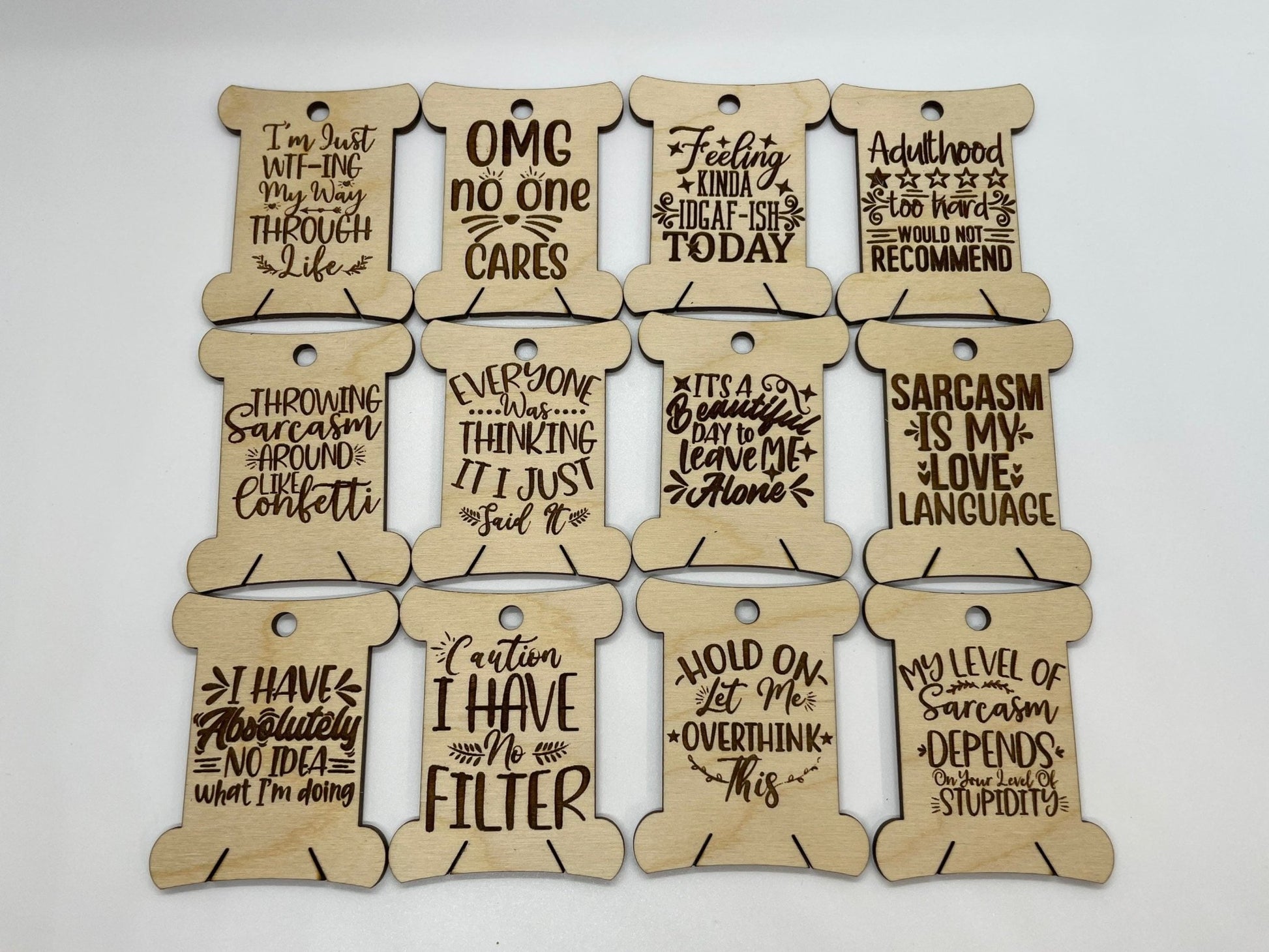 Sarcastic Sayings Floss Bobbin - Thread Organizer - Embroidery | Cross Stitch | Needlepoint | Crewel - Obscurious Creations