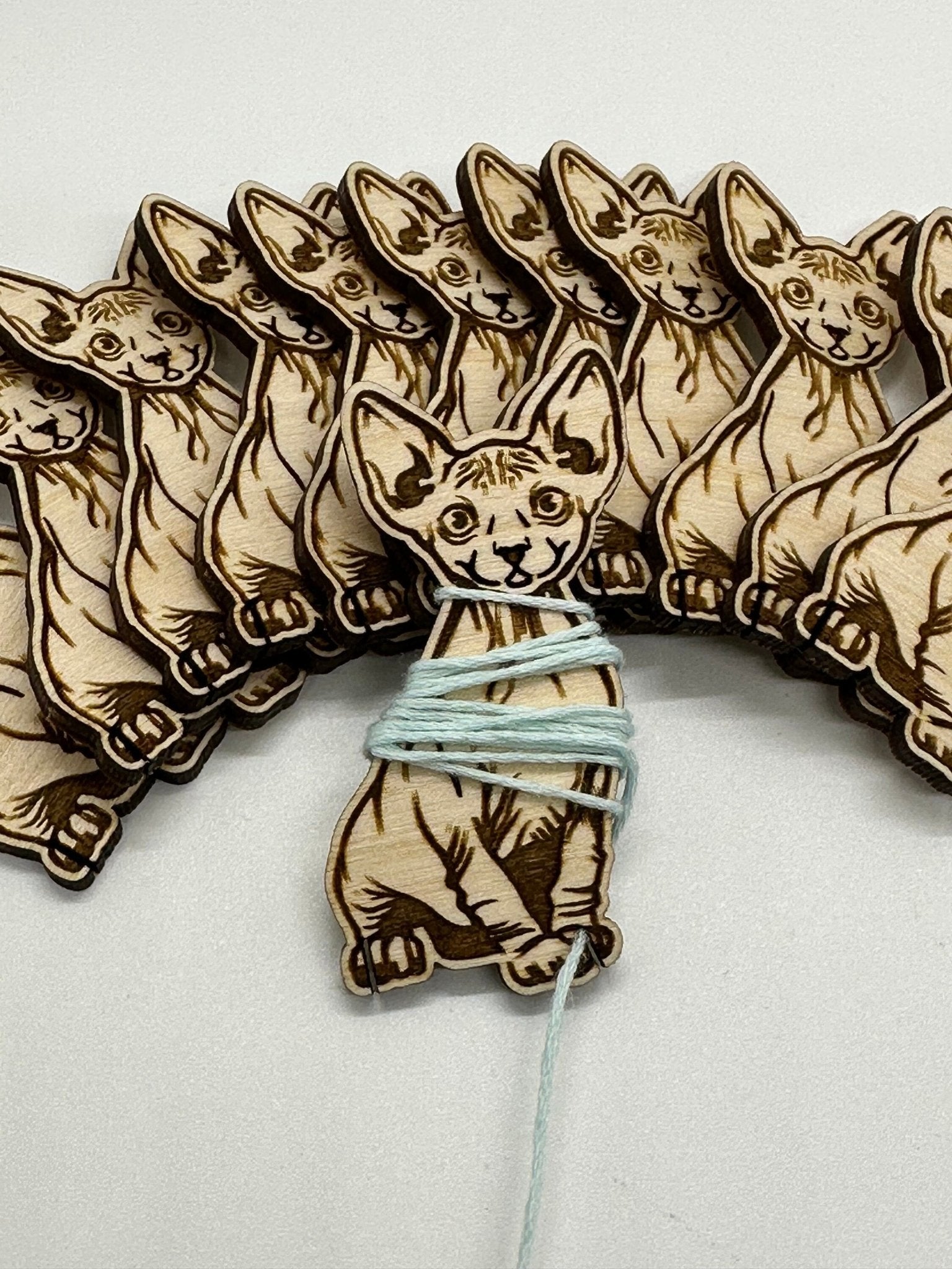 Sphinx Cat Floss Bobbin - Thread Organizer - Embroidery | Cross Stitch | Needlepoint | Crewel | Sewing Bobbin - Obscurious Creations