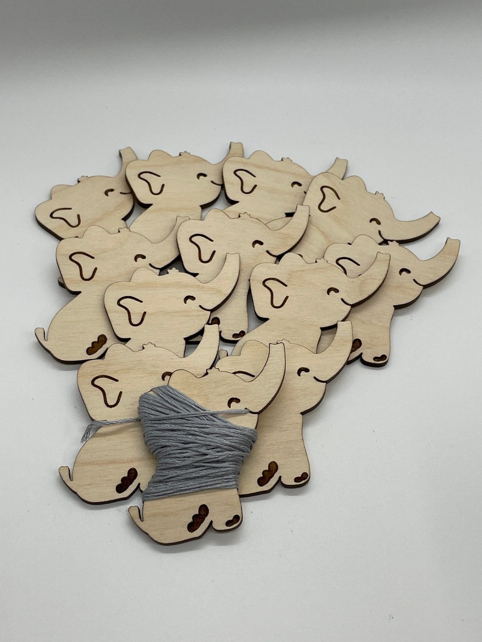 Wooden Elephant Floss Bobbin - Thread Organizer - Embroidery | Cross Stitch | Needlepoint | Crewel - Obscurious Creations