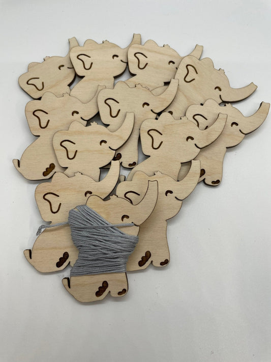Wooden Elephant Floss Bobbin - Thread Organizer - Embroidery | Cross Stitch | Needlepoint | Crewel - Obscurious Creations
